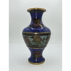 Rare‎ Vintage Chinese Cloisonné 景泰藍 Enamel And Translucent Vase Circa 1950 9"